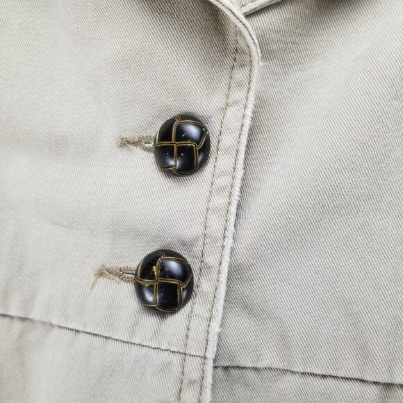 Nori Jacket Womens Medium Tan 100% Cotton Long Sleeve Two Button Blazer - Picture 3 of 12